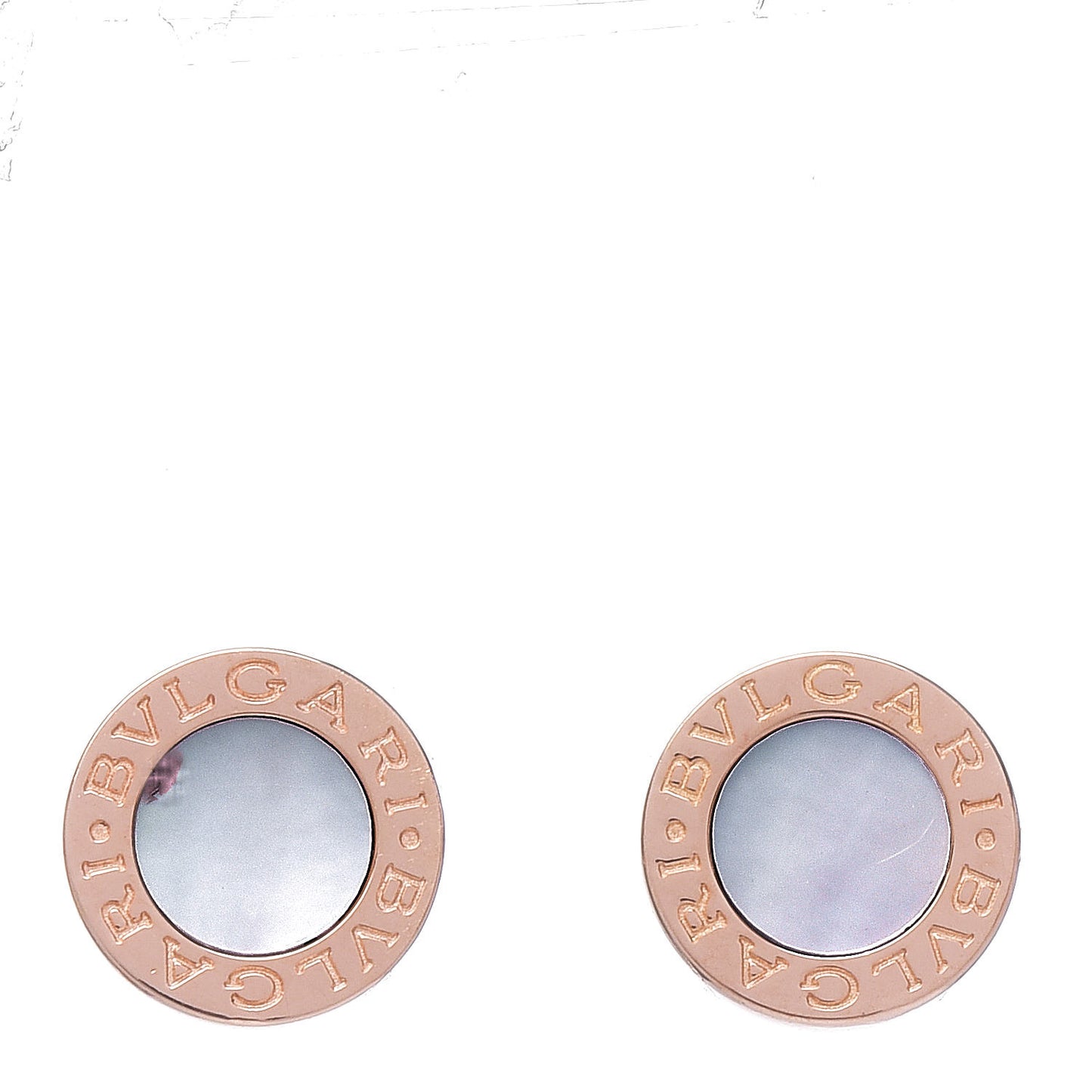 18K Rose Gold Mother of Pearl BVLGARI BVLGARI Stud Earrings