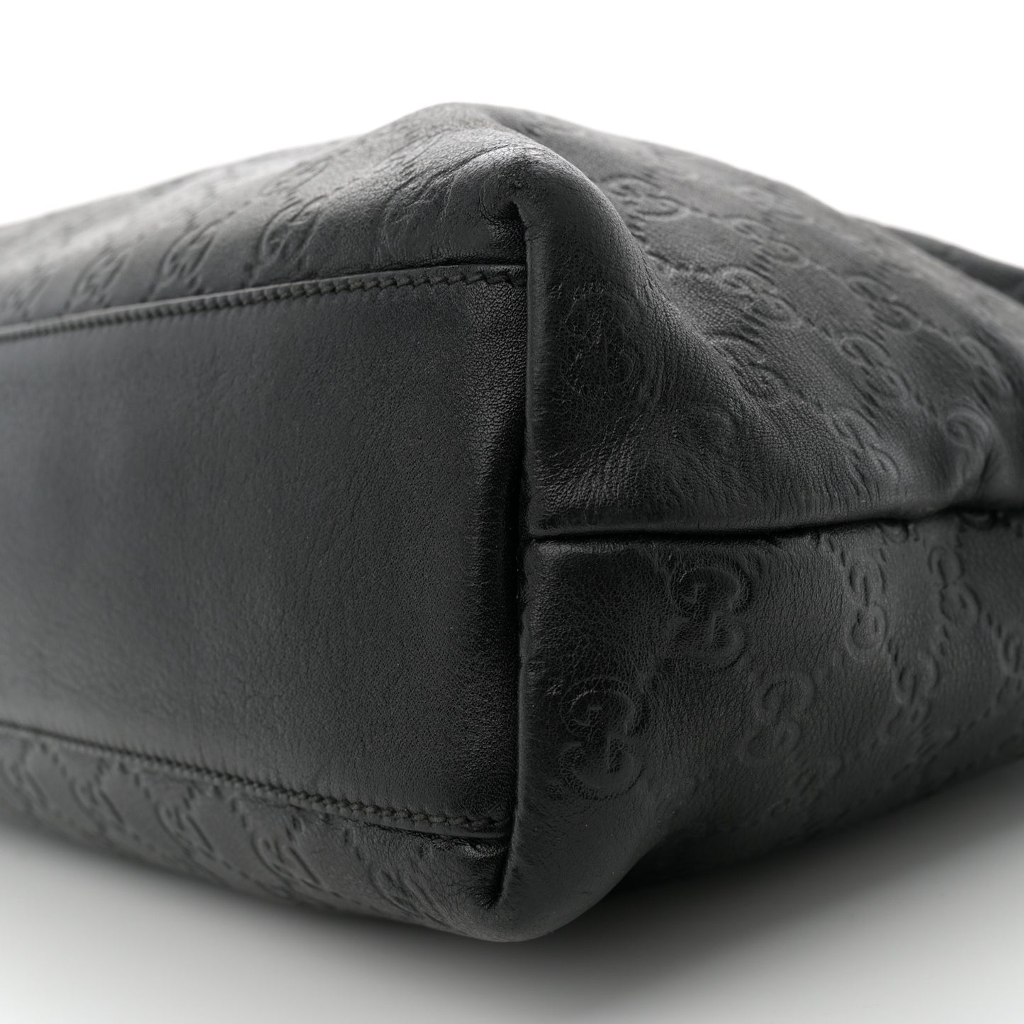 Guccissima Medium Zippered Shopping Tote Black