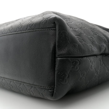 Gucci Guccissima Medium Zippered Shopping Tote Black 10 of 12