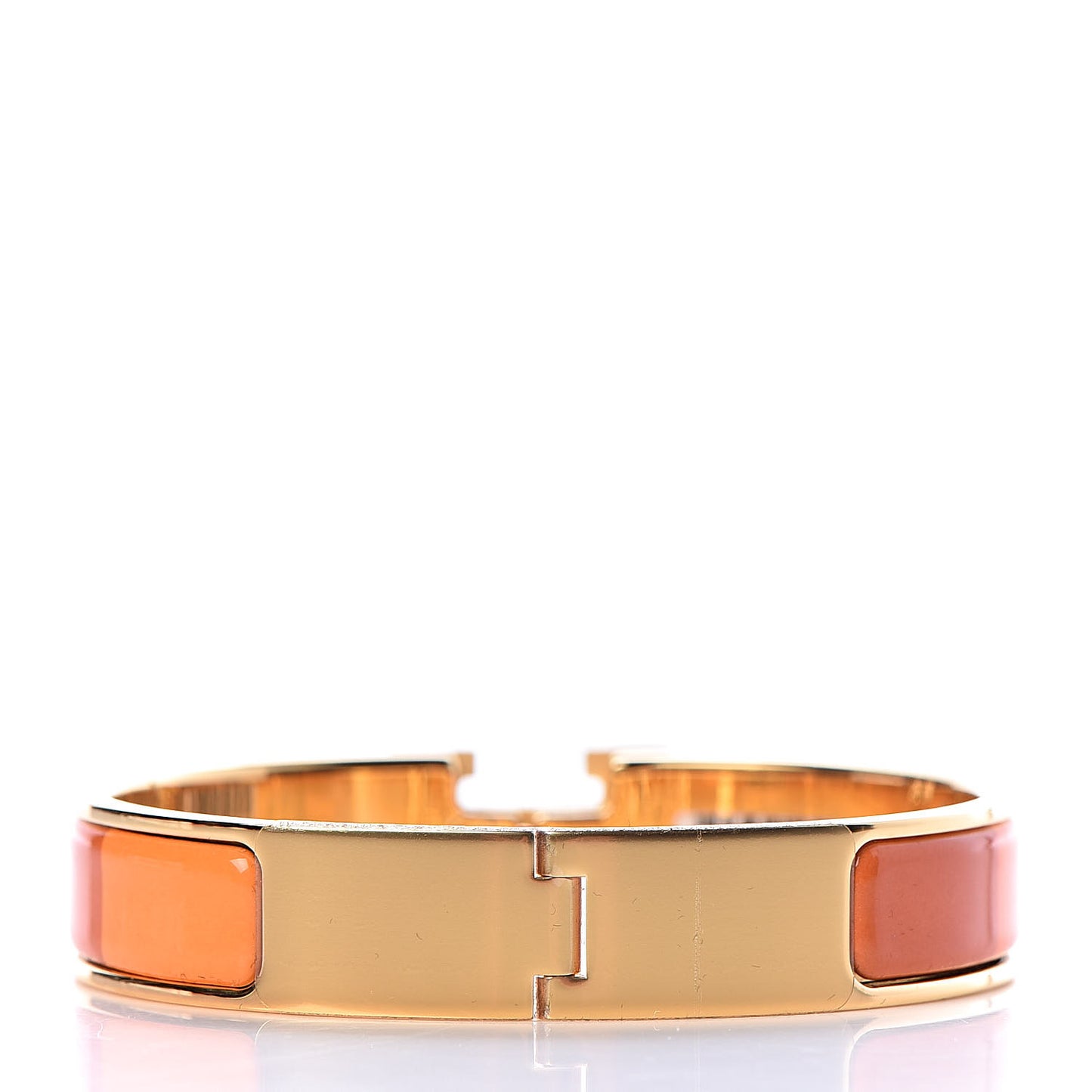 Enamel Narrow Clic Clac H Bracelet PM Rainbow Orange