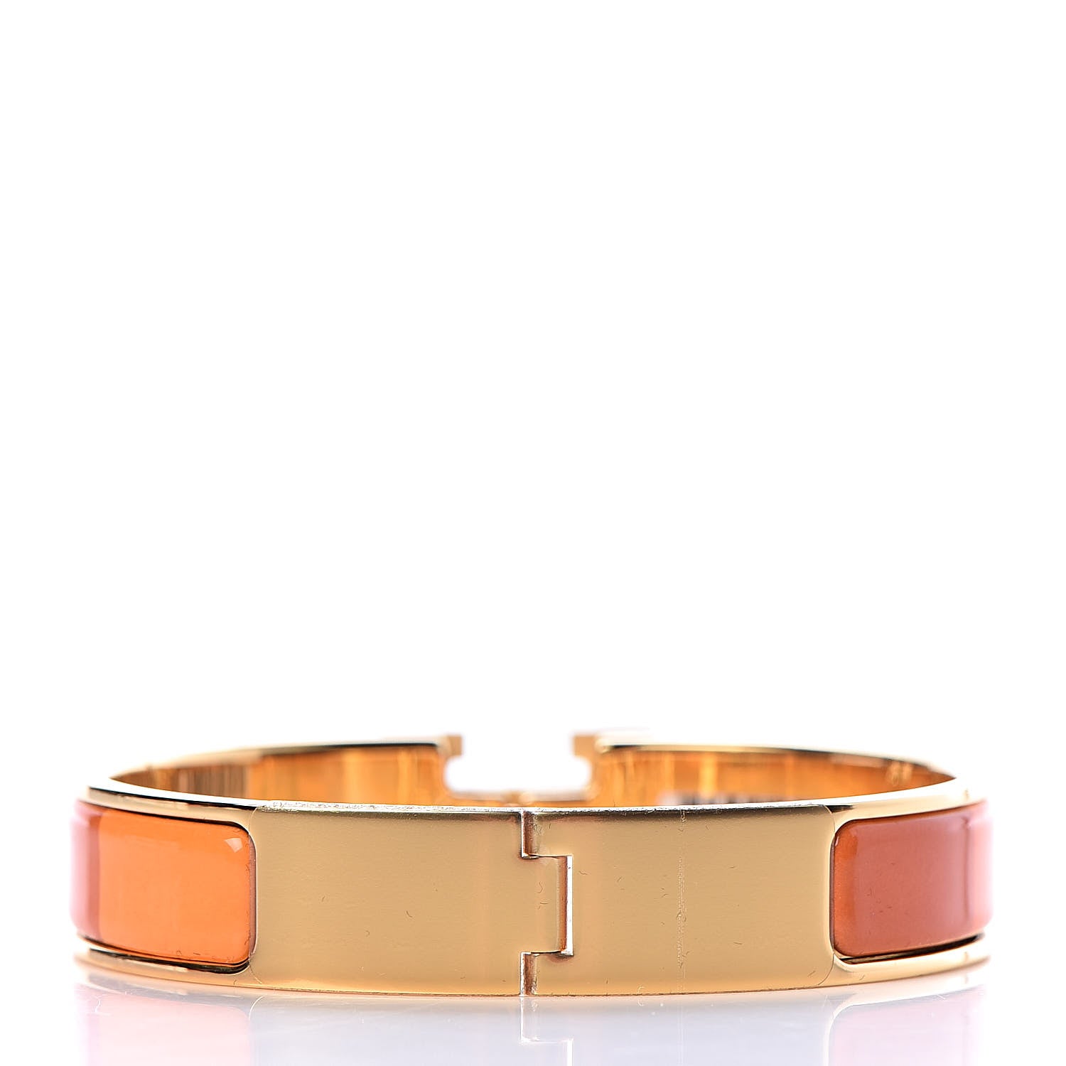 Hermes Enamel Narrow Clic Clac H Bracelet PM Rainbow Orange 3 of 6