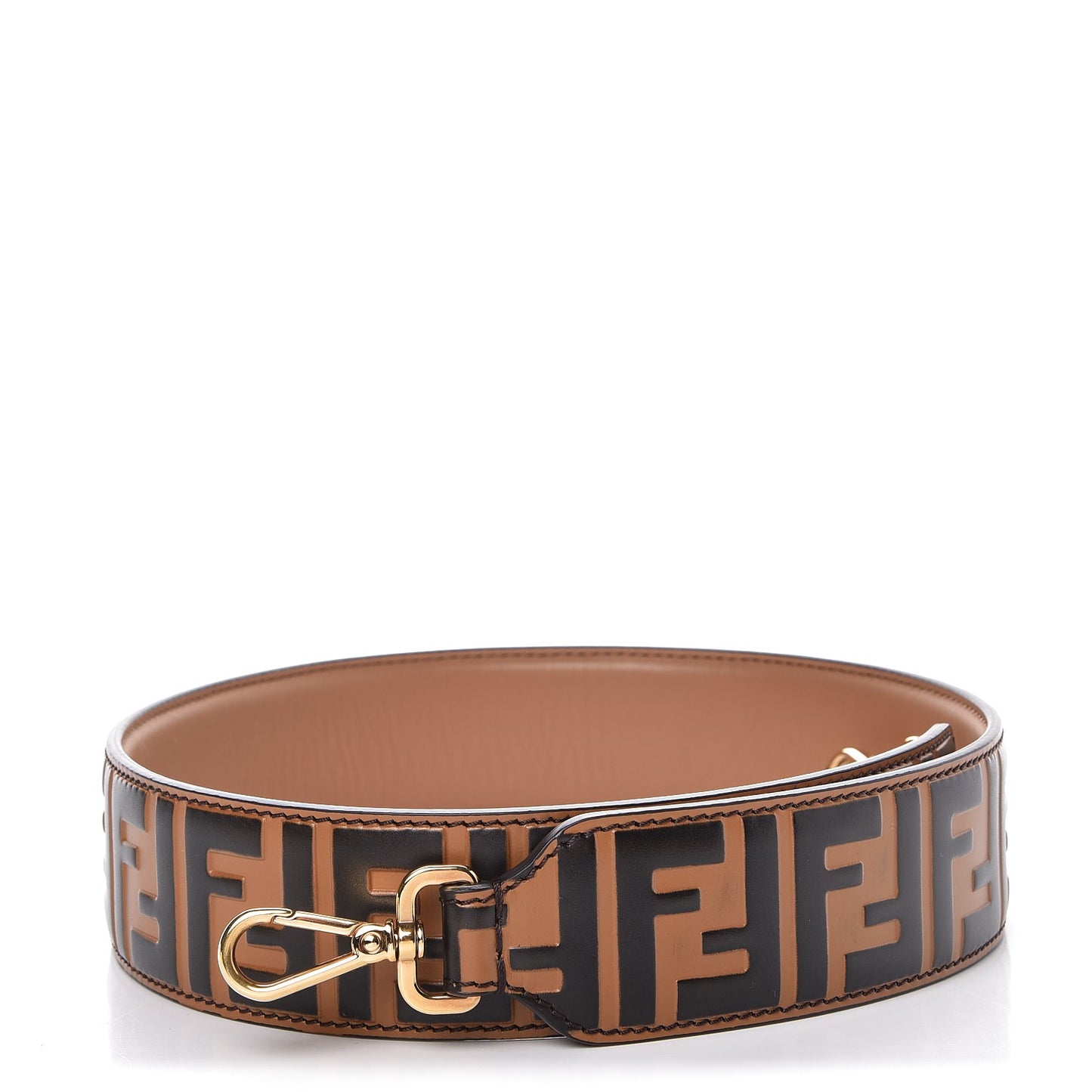 Calfskin FF 1974 Embossed Strap You Tobacco Black