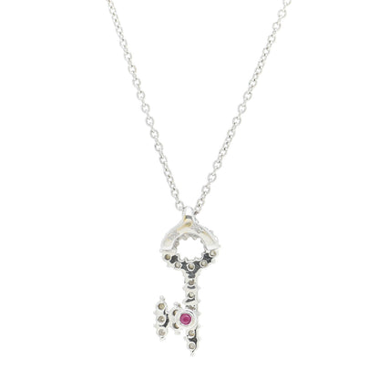 Roberto Coin 18K White Gold Diamond Tiny Treasures Baby Key Pendant Necklace 5 of 6