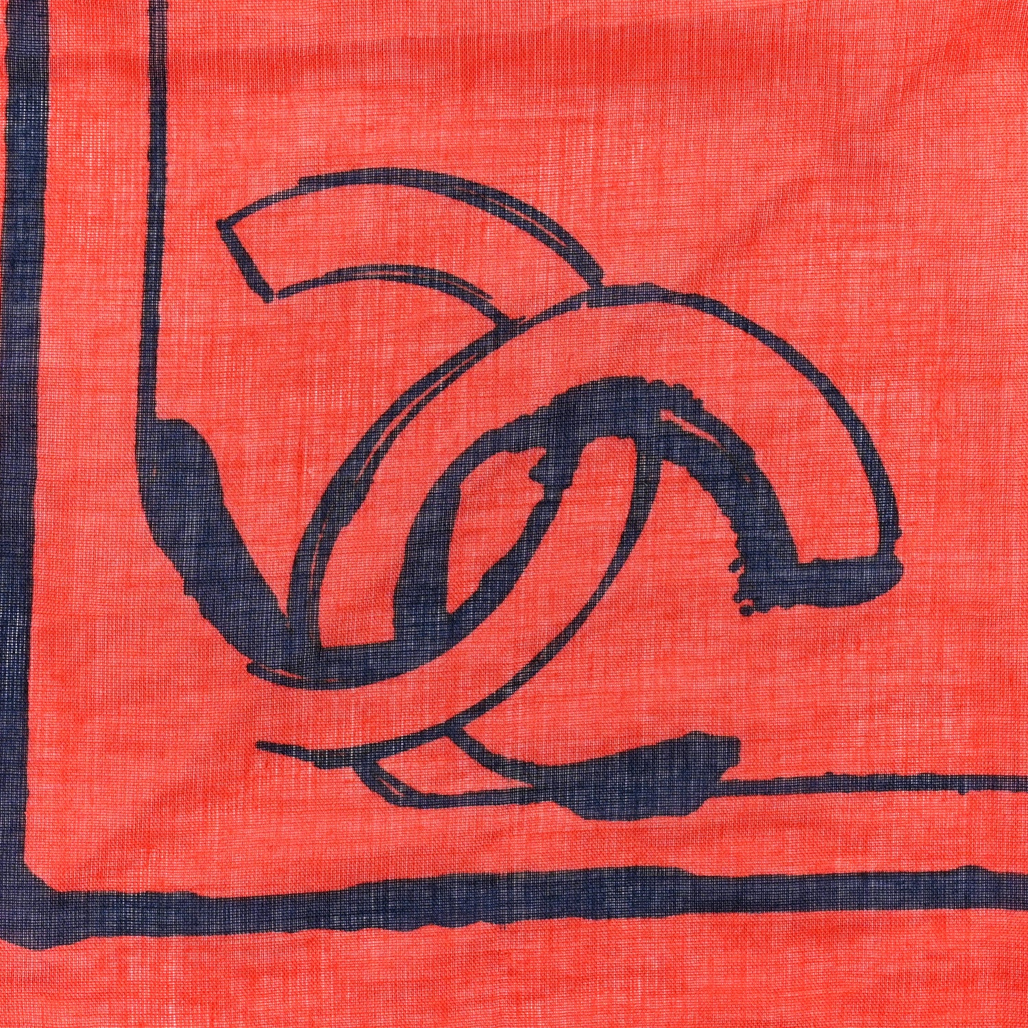Chanel Silk Print CC Square Scarf Blue Red 3 of 5