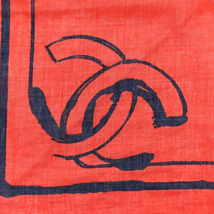 Chanel Silk Print CC Square Scarf Blue Red 3 of 5