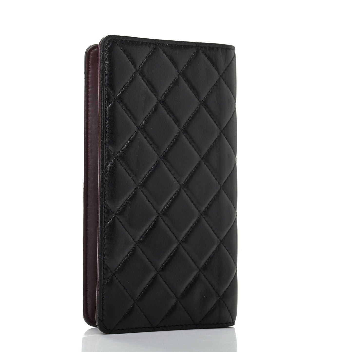 Lambskin Quilted Medium Agenda Cover Black