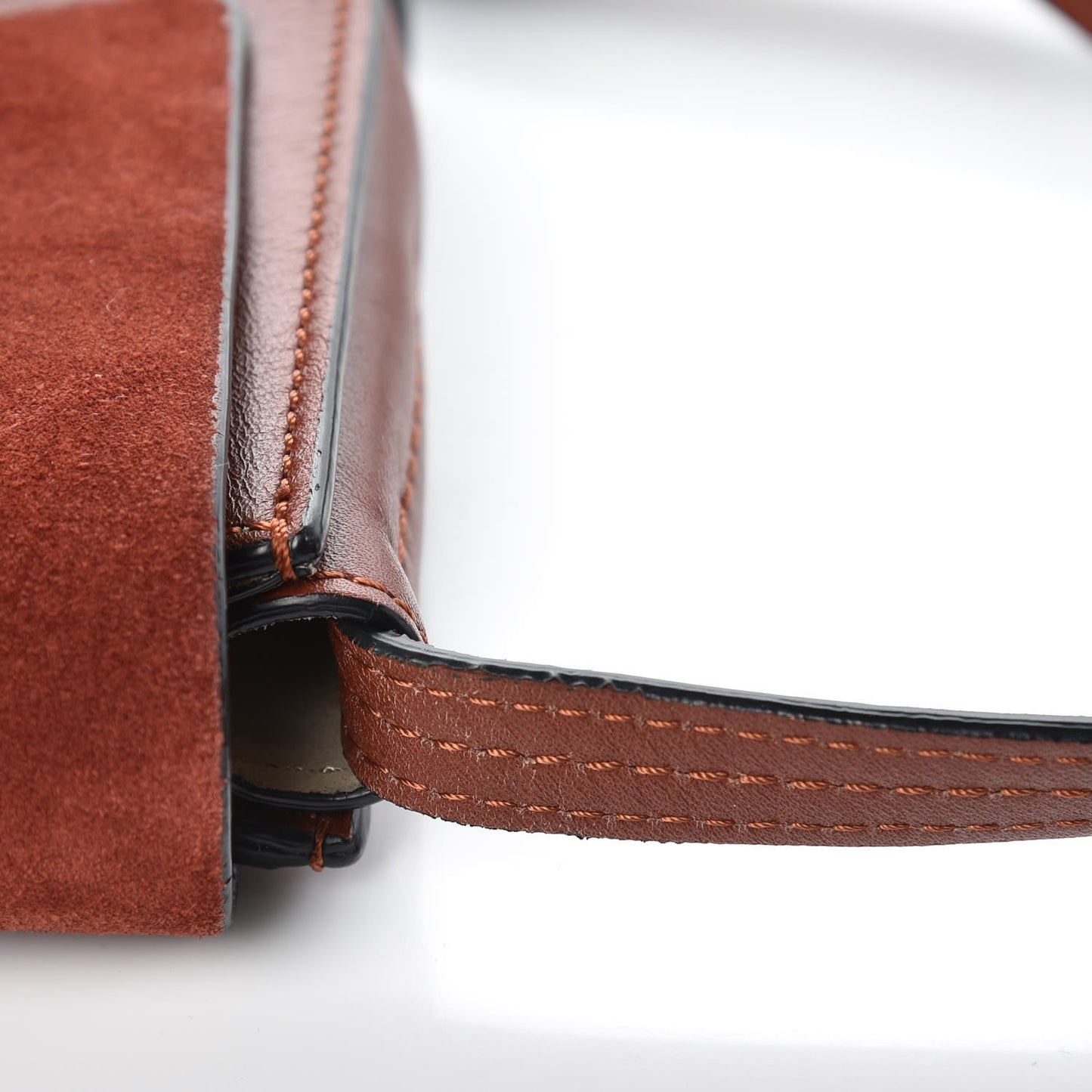 Suede Calfskin Small Faye Shoulder Bag Saffron Red