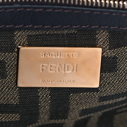 Fendi Fabric Jacquard FF 1974 Medium Baguette Tobacco Moro Black 6 of 9