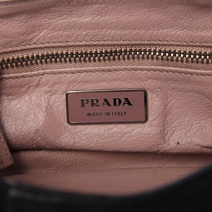 Prada Camosciato Crocodile Crystal Shoulder Bag Black 8 of 11