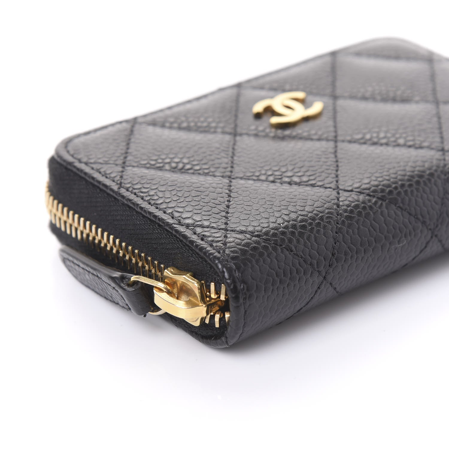 Chanel Caviar Quilted Zip Coin Purse Black 6 of 11