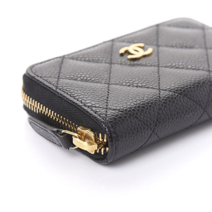 Chanel Caviar Quilted Zip Coin Purse Black 6 of 11