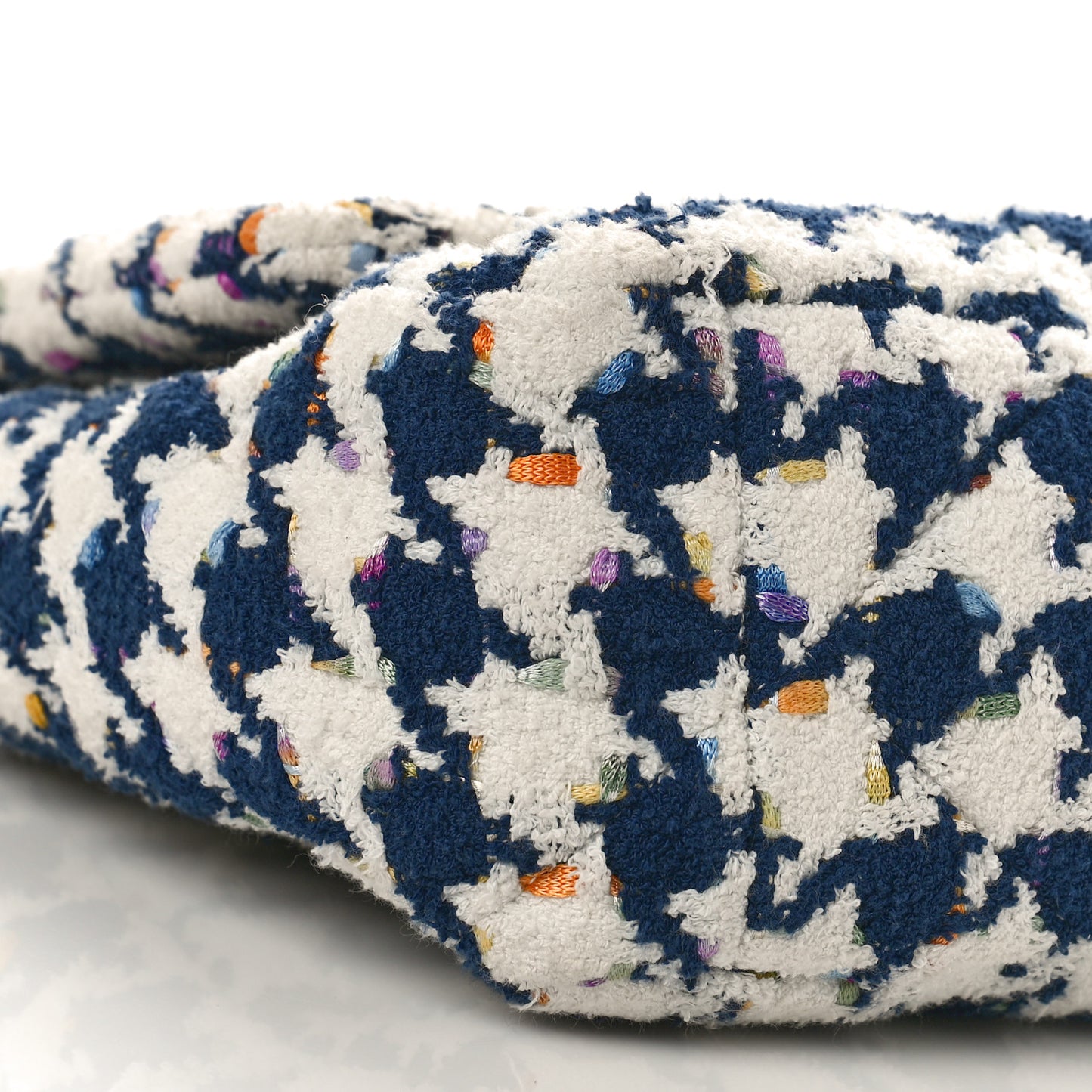 Tweed Quilted Large Chanel 19 Flap Ecru Navy Blue Multicolor