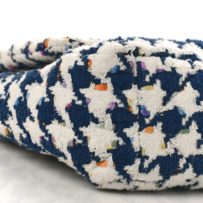 Chanel Tweed Quilted Large Chanel 19 Flap Ecru Navy Blue Multicolor 8 of 9