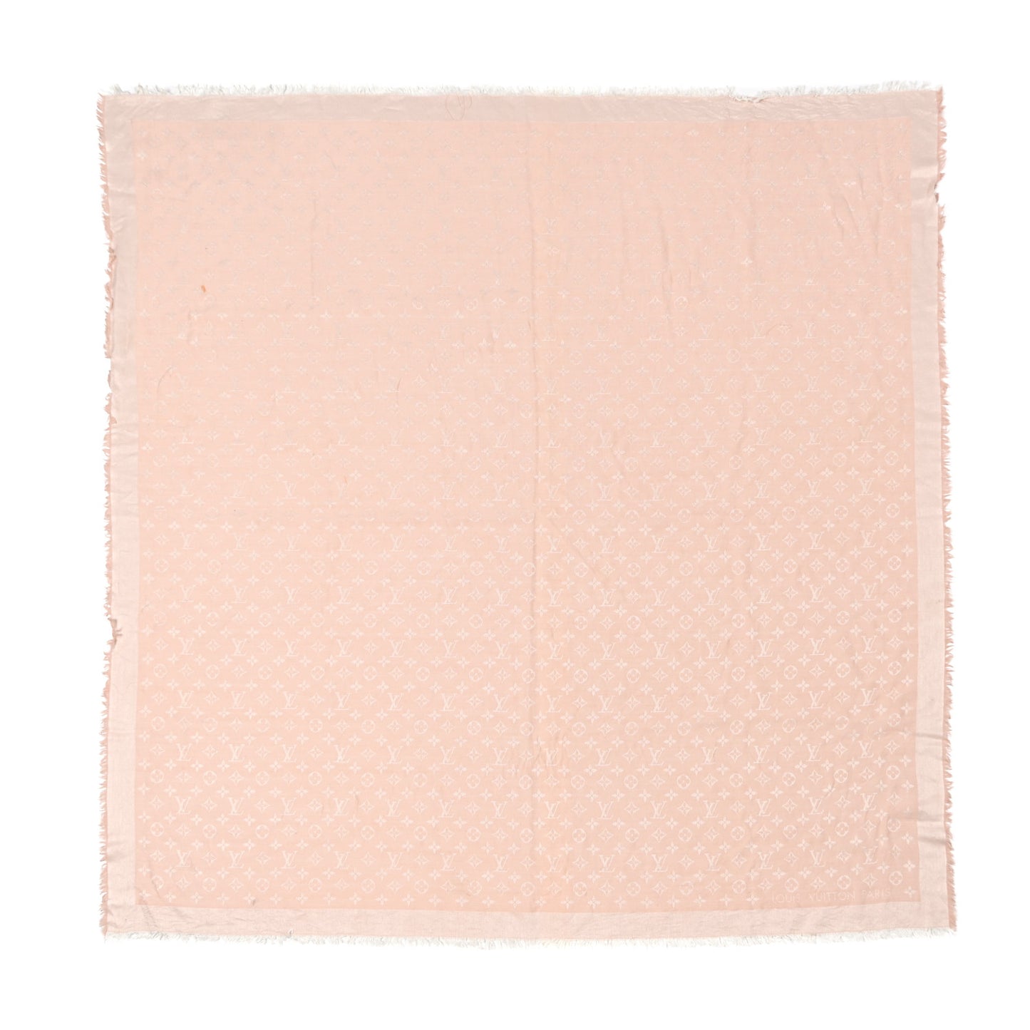 Silk Wool Monogram Denim Shawl Rose