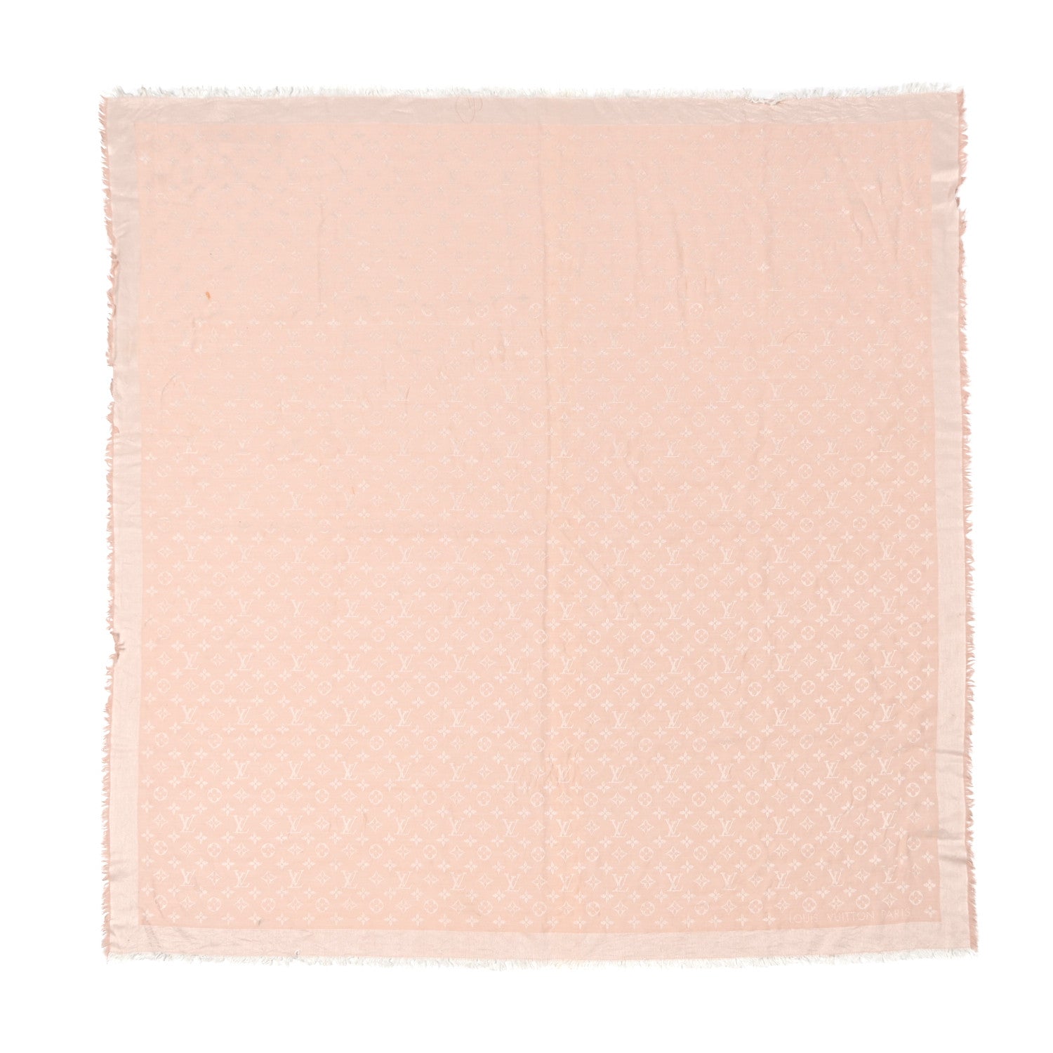 Louis Vuitton Silk Wool Monogram Denim Shawl Rose 1 of 13