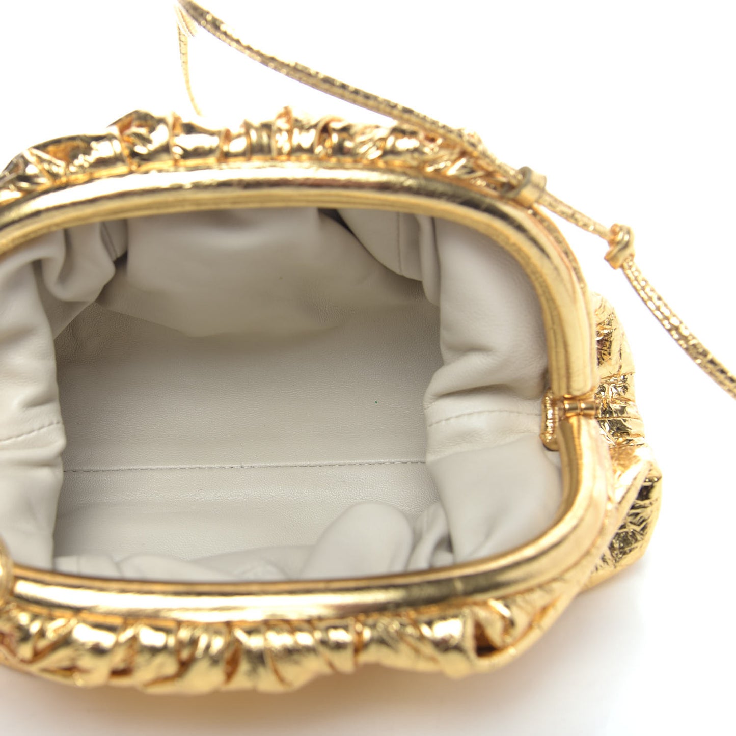 Metallic Crinkled Lambskin The Mini Pouch Oro