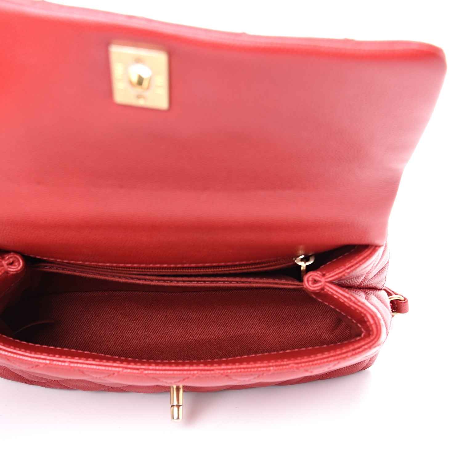 Chanel Caviar Quilted Mini Coco Handle Flap Dark Red 4 of 10