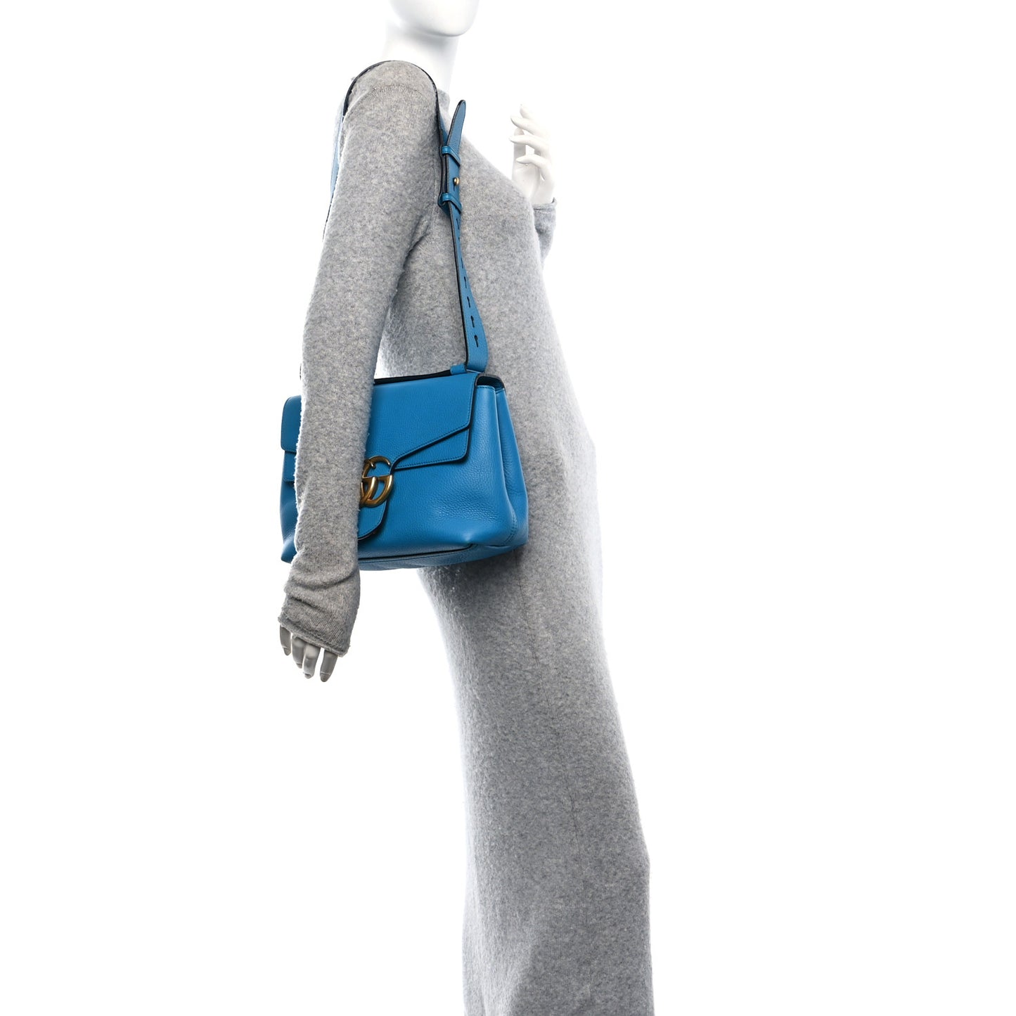 Cellarius Calfskin GG Marmont Shoulder Bag Turquoise