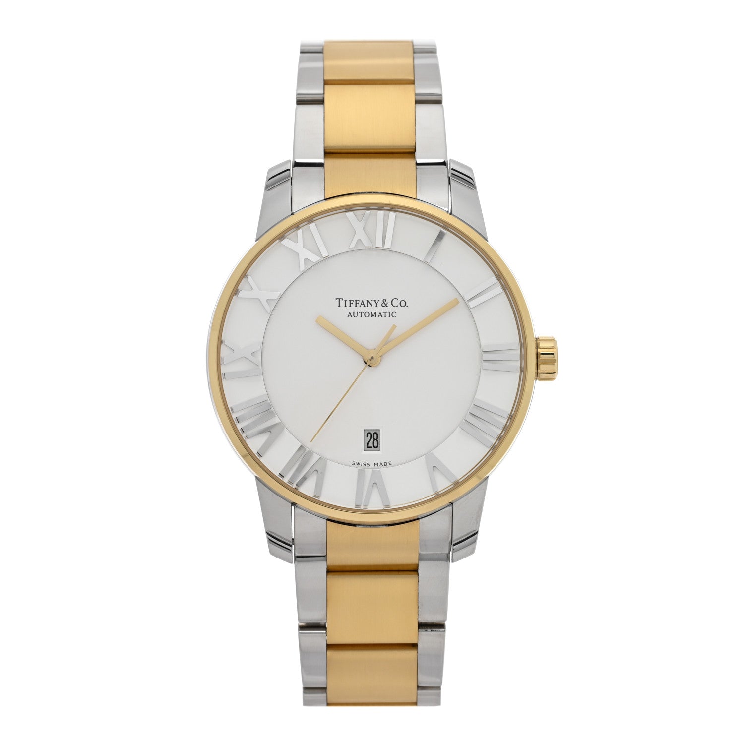 Tiffany Stainless Steel 18K Yellow Gold 42mm Atlas Automatic Watch 1 of 4