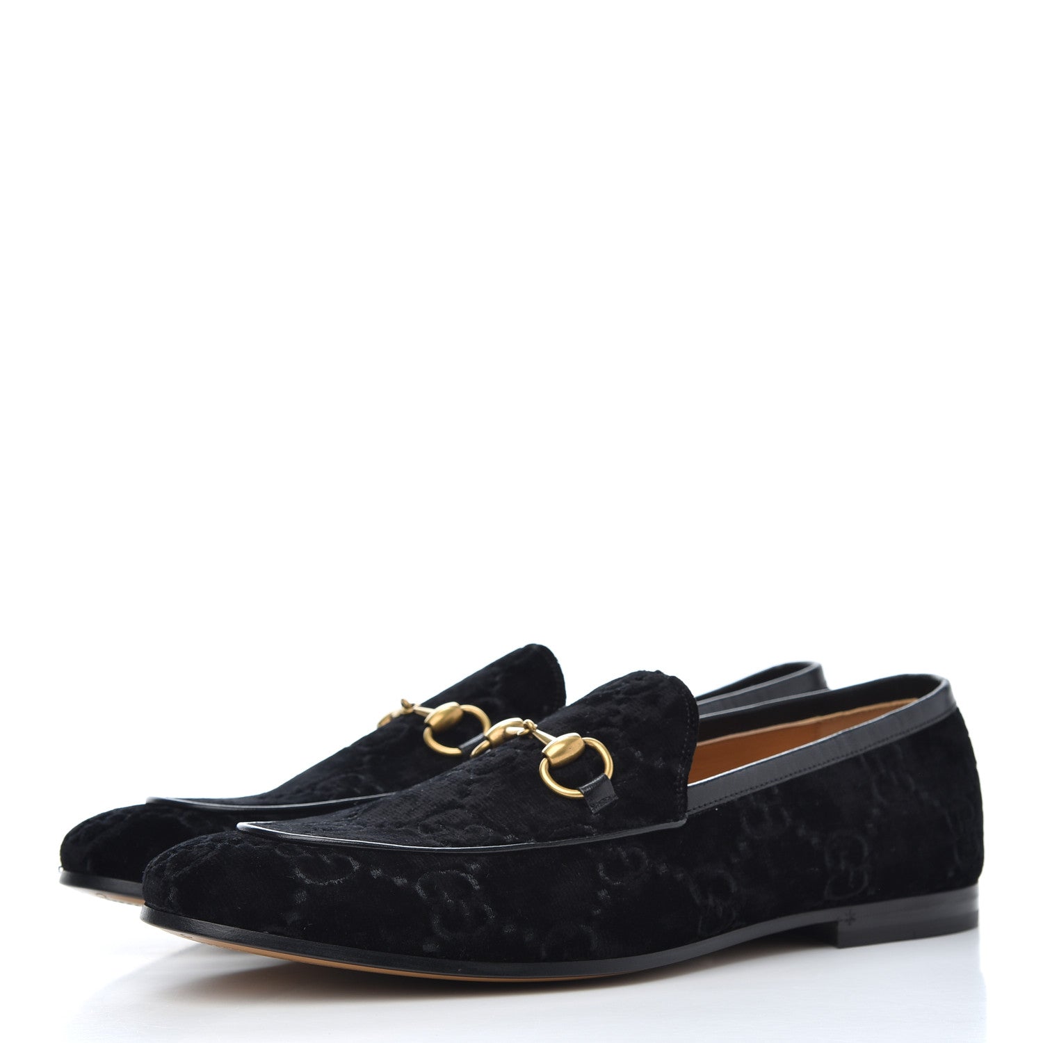 Gucci Velvet GG Monogram Horsebit Mens Jordaan Loafers 8.5 Blue 3 of 14