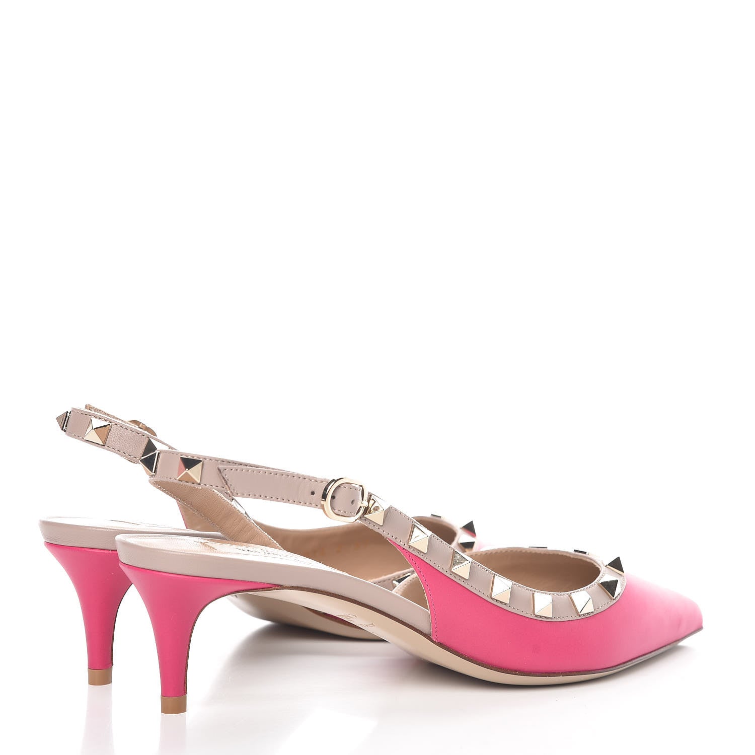 Valentino Garavani Nappa Rockstud Half D'Orsay Slingback 50mm Pumps 37 Disco Pink Poudre 4 of 10