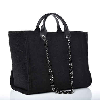 Chanel Lurex Boucle Medium Deauville Tote Black 3 of 10
