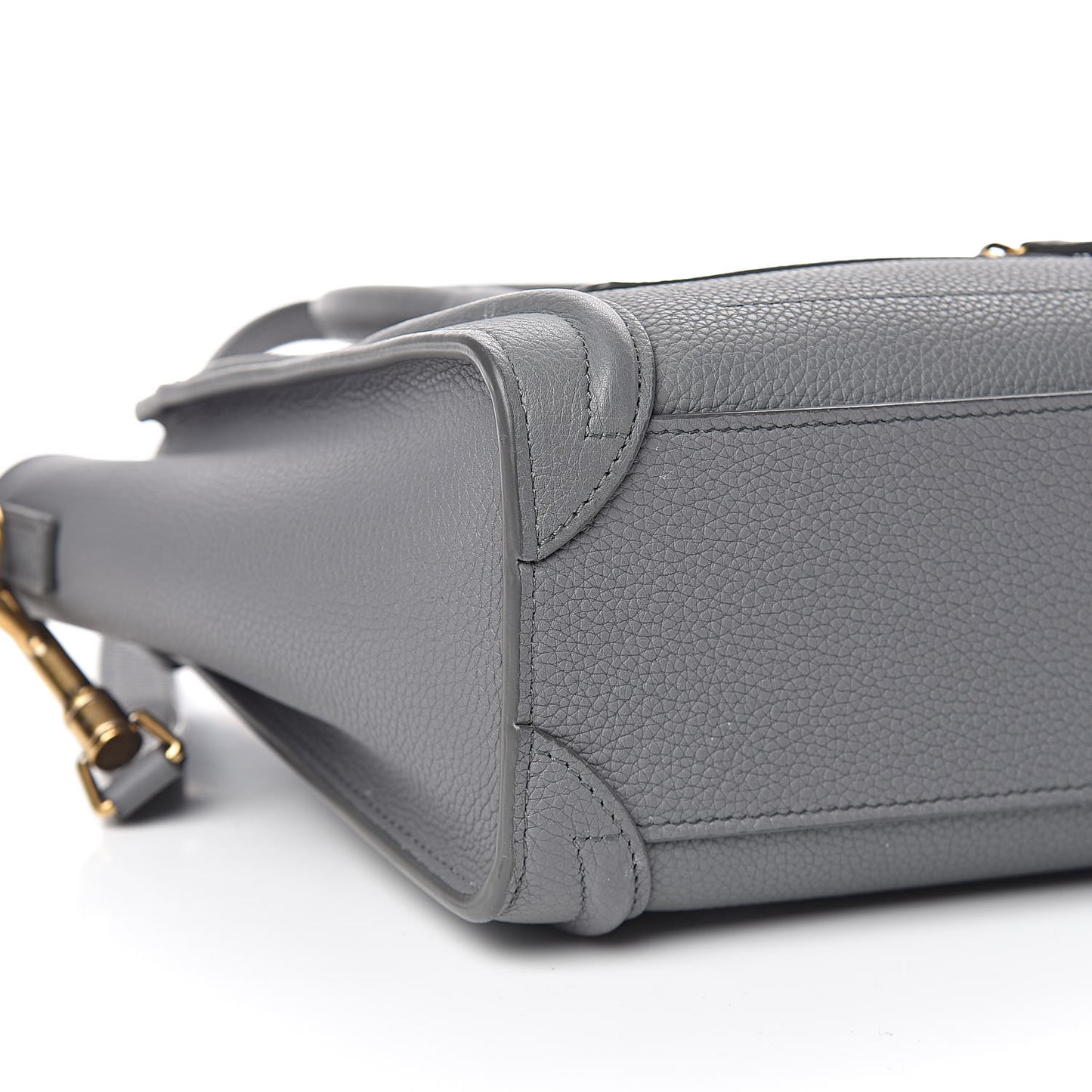 Baby Drummed Calfskin Nano Luggage Kohl