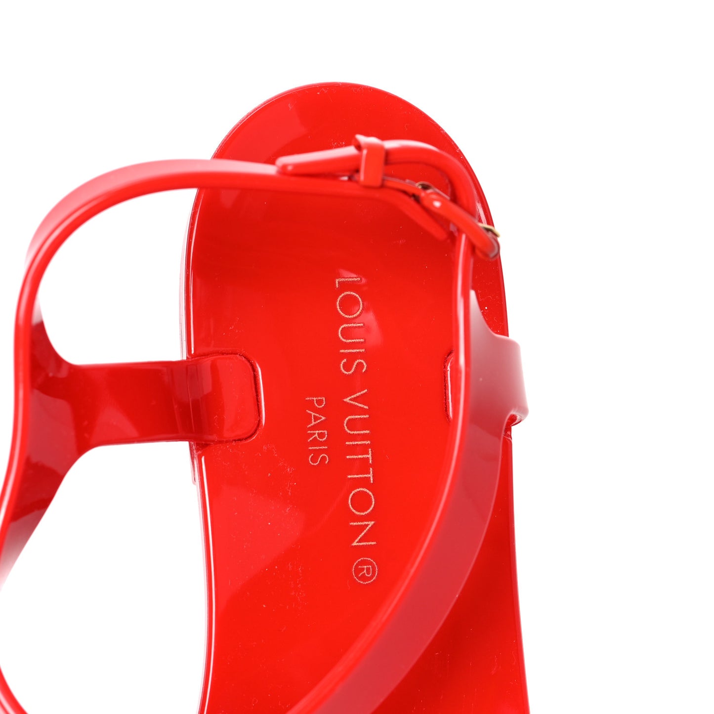 Rubber Bikini Thong Flat Sandals 39 Red
