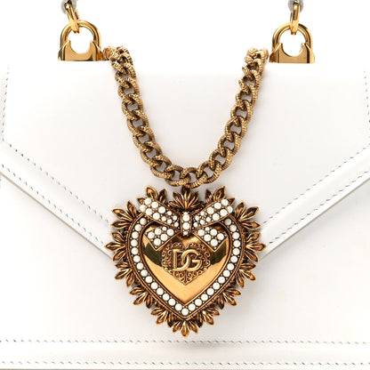 Dolce & Gabbana Smooth Calfskin Small Devotion Envelope Top Handle Bag White 7 of 10