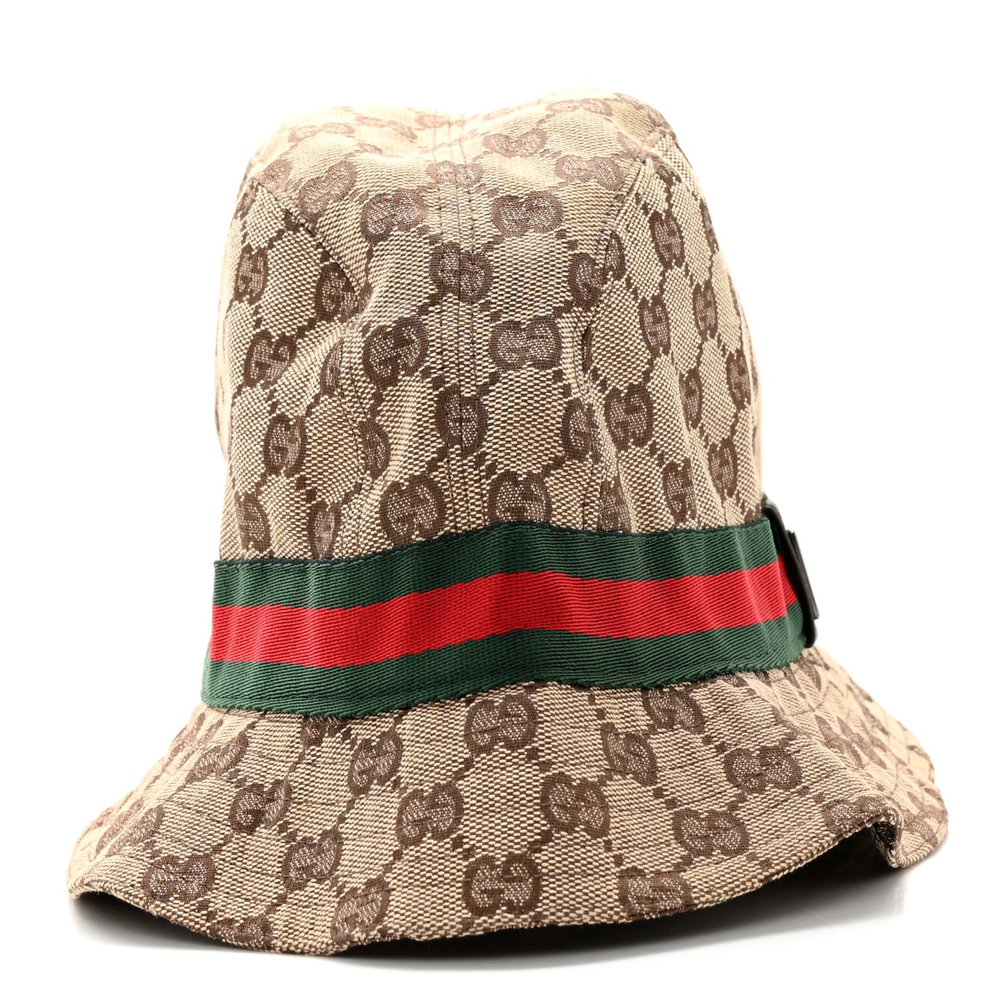 GG Monogram Web Bucket Hat M Brown