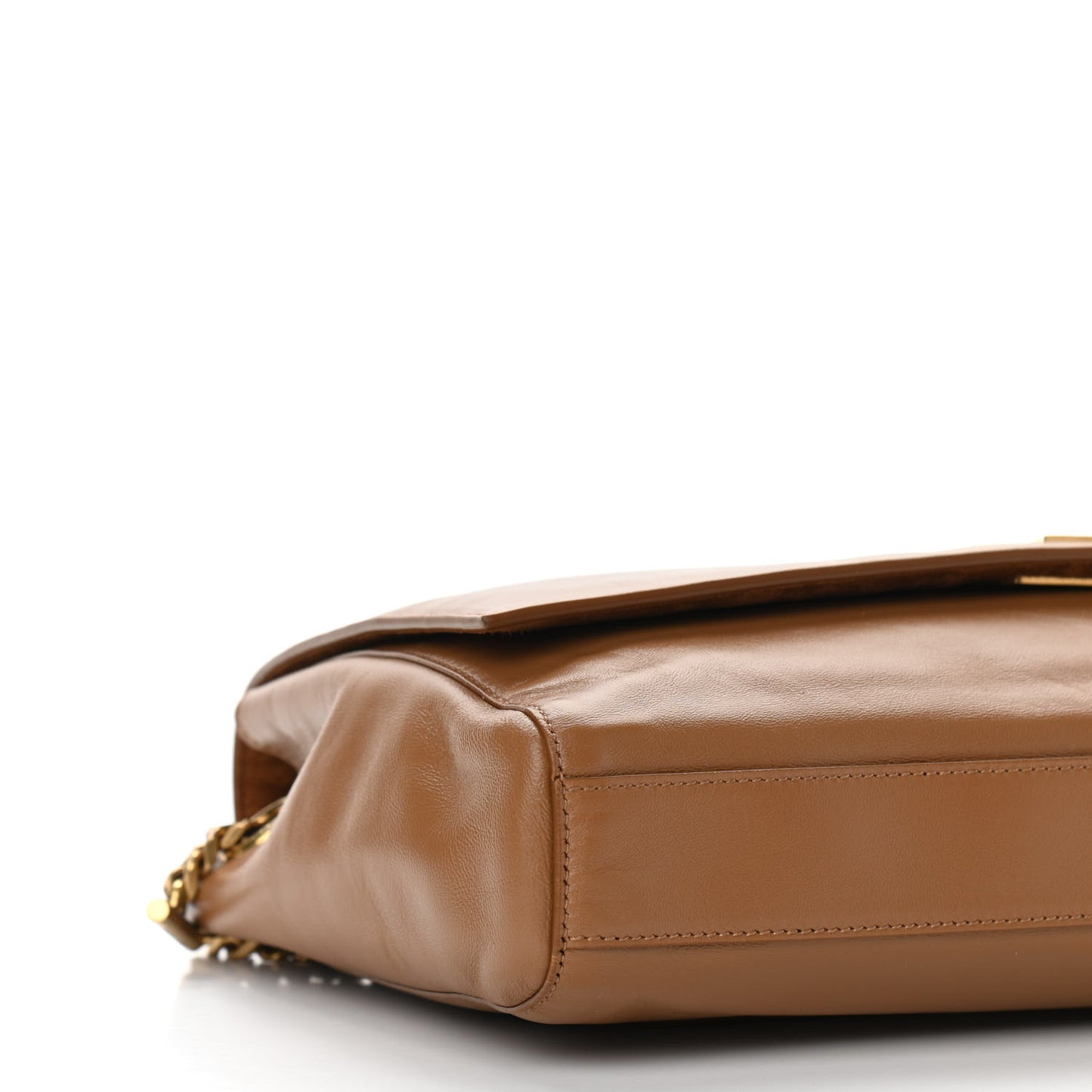 Smooth Calfskin Suede Medium Reversible Monogram Kate Satchel Light Ochre