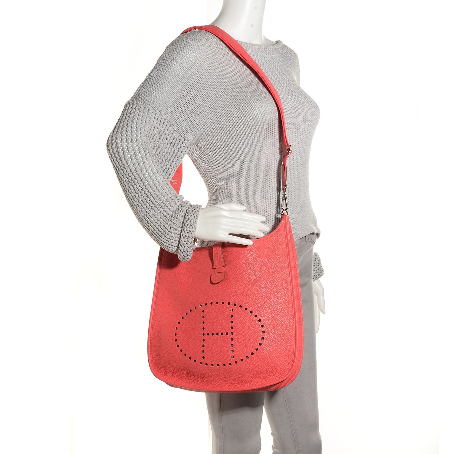 Hermes Taurillon Clemence Evelyne III GM Rose Jaipur 8 of 15