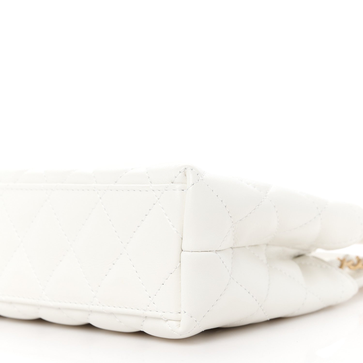 Chanel Shiny Aged Calfskin Quilted Nano Kelly Shopper White 10 of 11