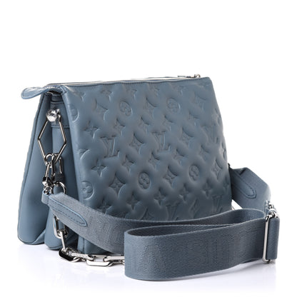 Louis Vuitton Lambskin Embossed Monogram Coussin PM Blue Glacier 10 of 16