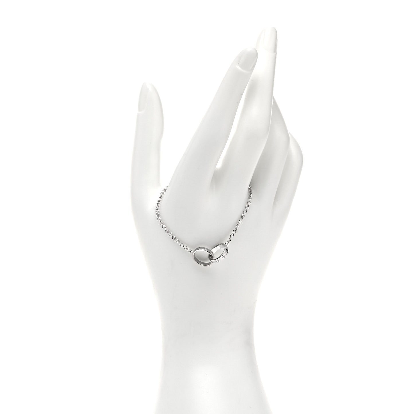 18K White Gold Interlocking LOVE Bracelet