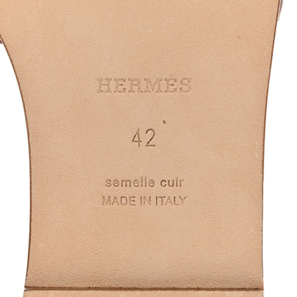 Hermes Box Calfskin Oran Sandals 42 Gold 6 of 8