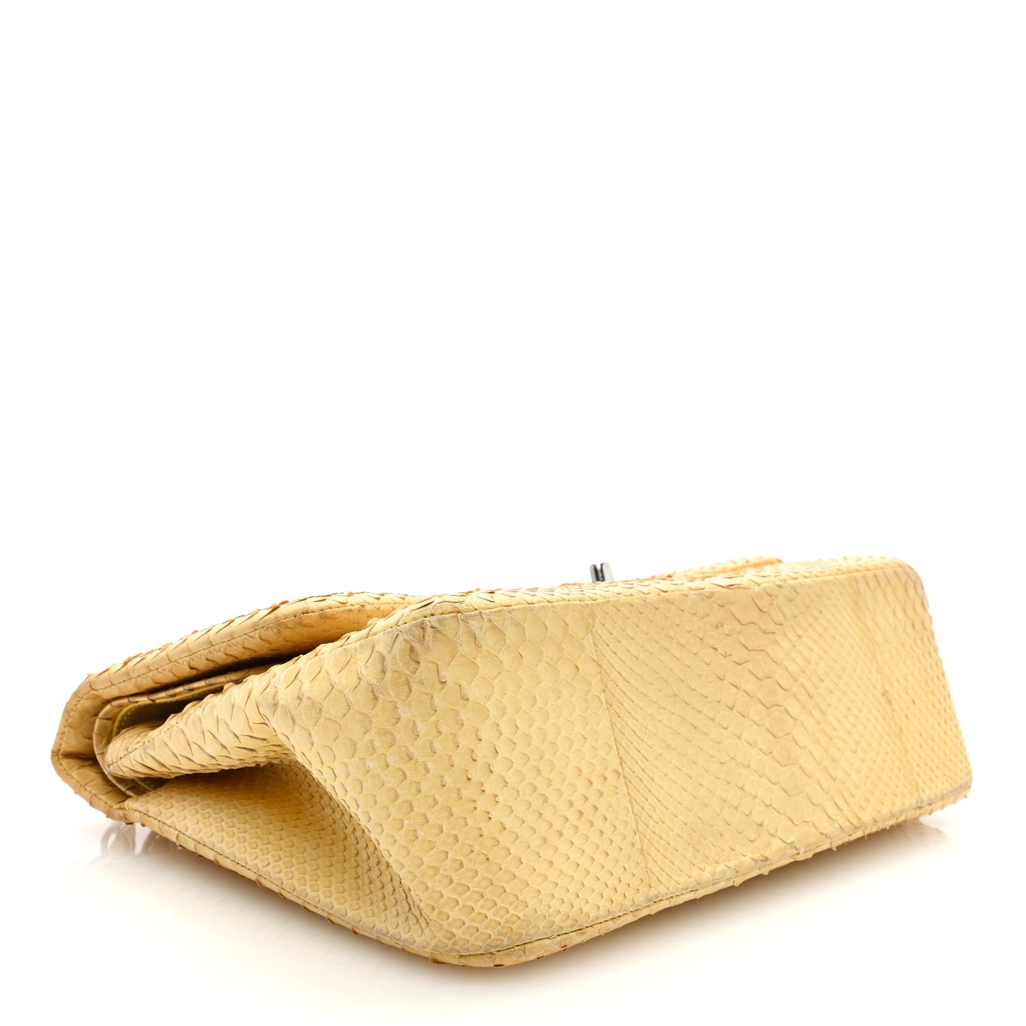 Snakeskin Jumbo Double Flap Yellow