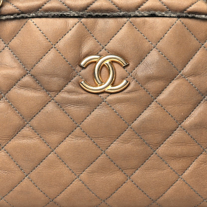 Chanel Iridescent Calfskin Tweed Bowler Bag Brown 8 of 10
