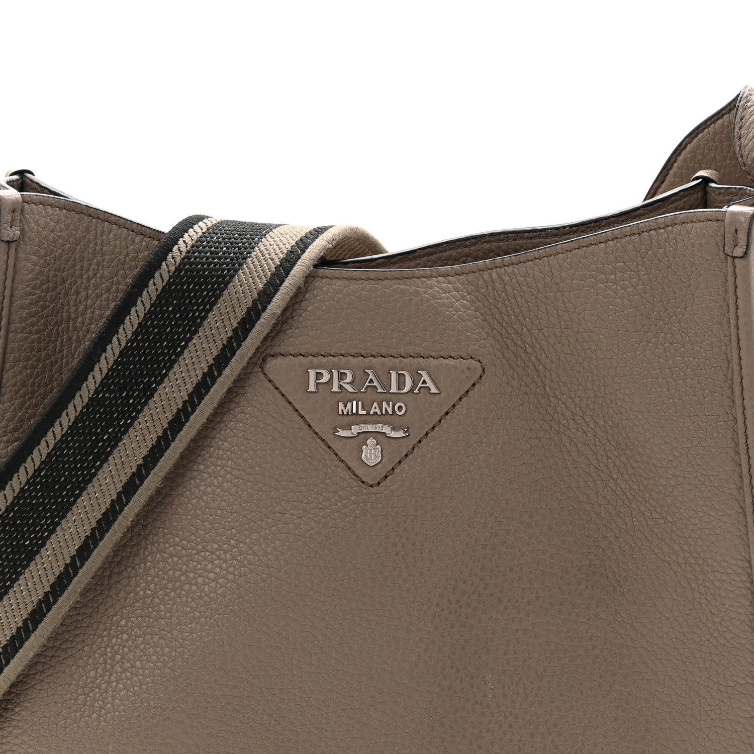 Prada Vitello Daino Soft Hobo Messenger Bag Argilla 1828209