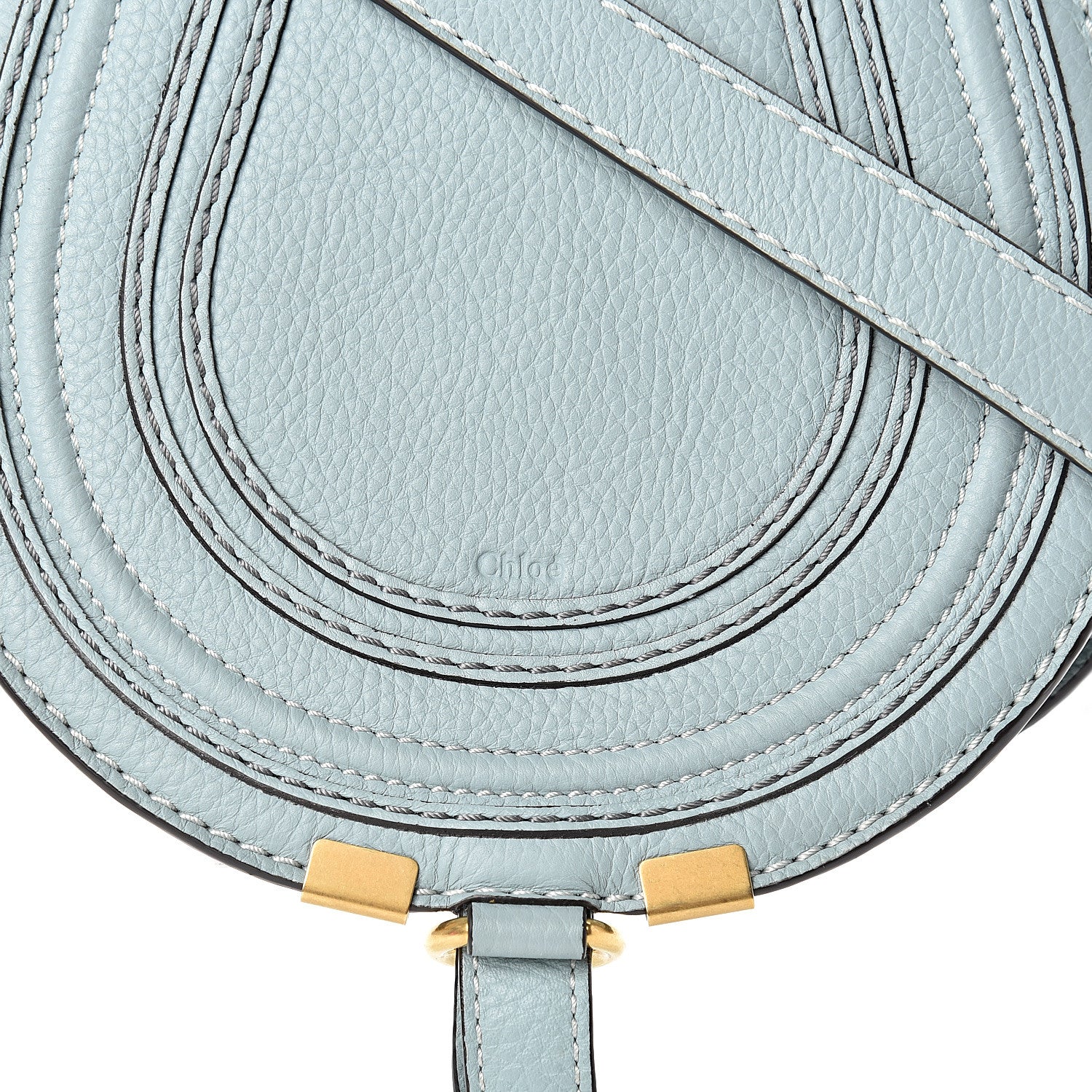 Chloe Calfskin Mini Marcie Round Crossbody Bag Faded Blue 8 of 10