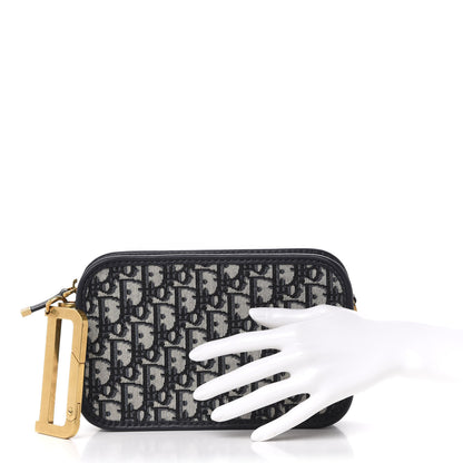 Christian Dior Oblique Diorquake Clutch Blue 2 of 9