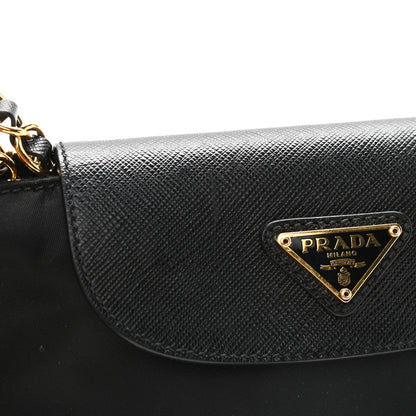 Prada Tessuto Nylon Saffiano Crossbody Bag Black 12 of 12