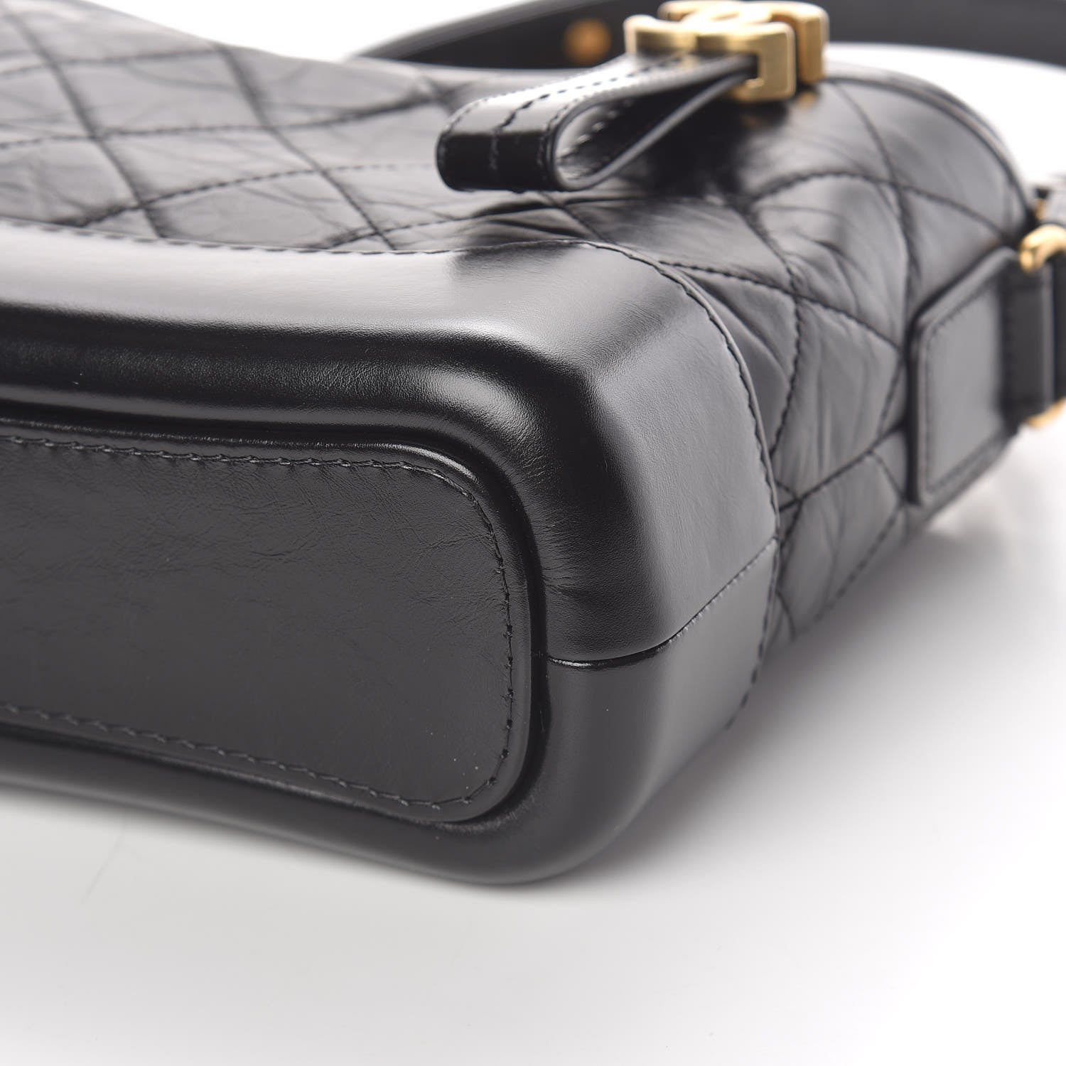 Chanel Aged Calfskin Quilted Small Gabrielle Hobo Black 10 of 11