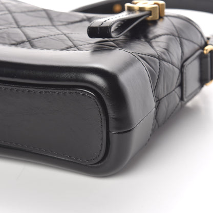 Chanel Aged Calfskin Quilted Small Gabrielle Hobo Black 10 of 11