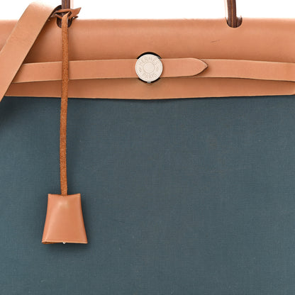 Hermes Vache Hunter Toile Herbag Zip 31 PM Azur Natural 9 of 16