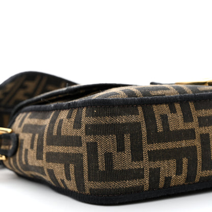 Fendi Fabric Jacquard FF 1974 Medium Baguette Tobacco Moro Black 9 of 11