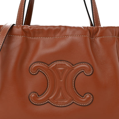 Celine Smooth Calfskin Cuir Small Triomphe Cabas Drawstring Tan 8 of 12