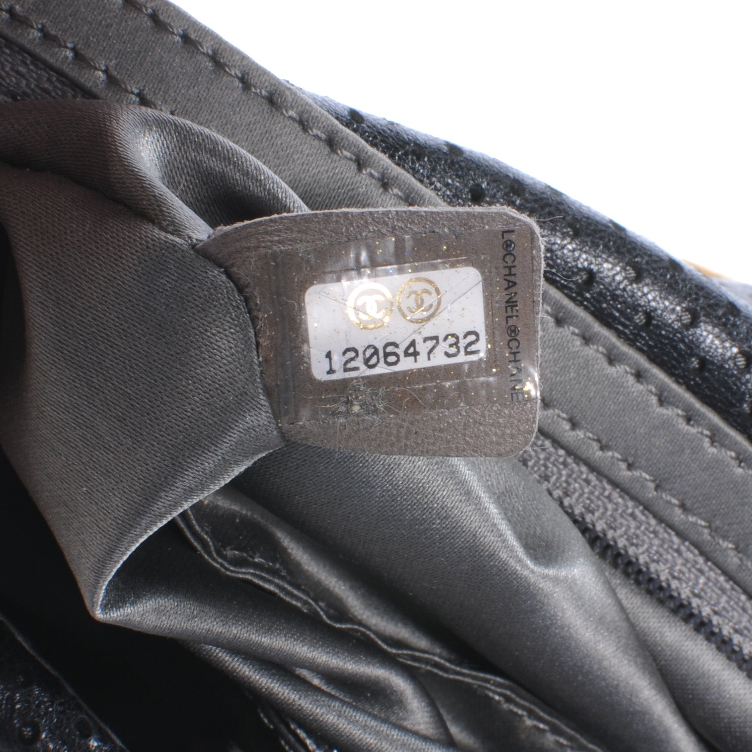 Chanel Metallic Crackled Calfskin Perforated Drill Flap Black 8 of 9