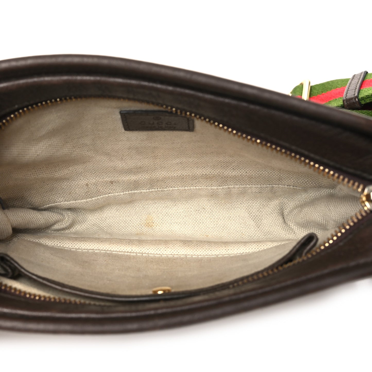 Monogram Jumbo GG Textured Dollar Calfskin Web Mini Crossbody Bag Camel Ebony New Acero