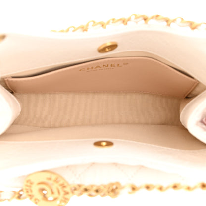 Chanel Shiny Crumpled Calfskin Quilted Small Wavy CC Hobo White 5 of 11